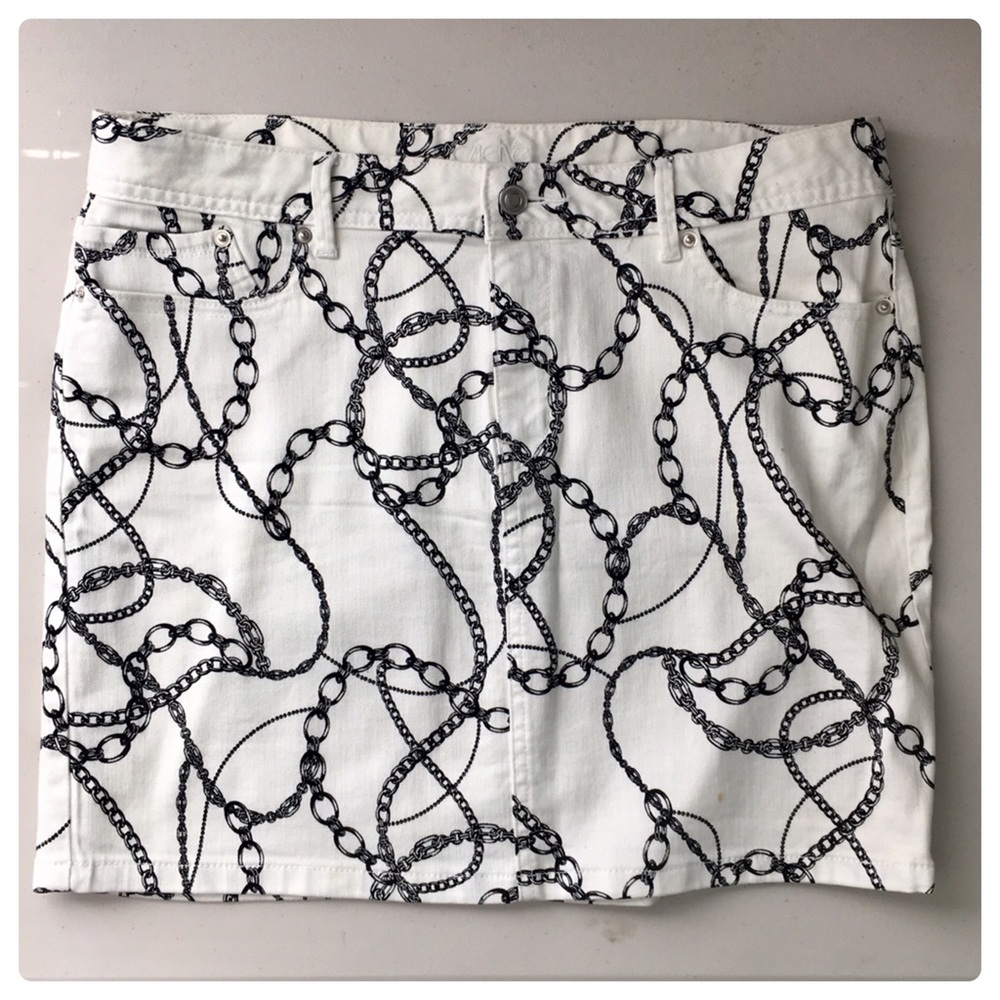 Cache size 12 white denim skirt!